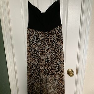 High Low Sweetheart Leopard Dress